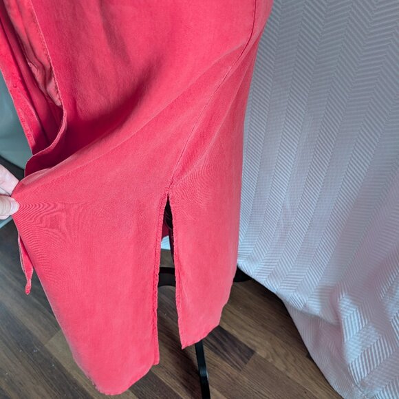 Anthropologie Cloth & Stone Halter Maxi Dress Size XS Small Faded Red Side Slit - Picture 3 of 15